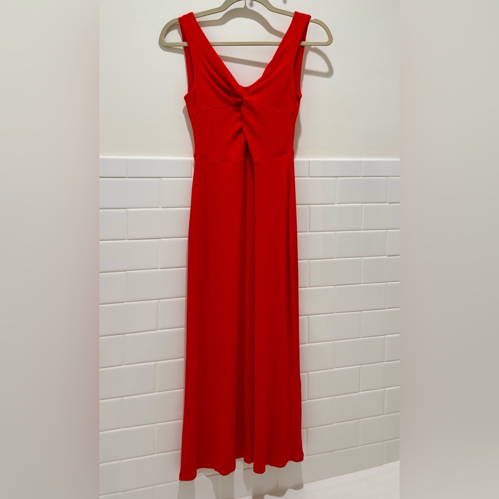 &other stories twisted front jersey dress in red